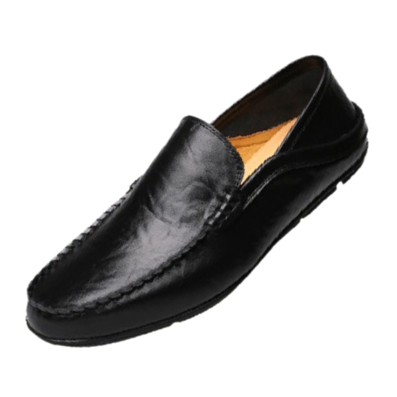 Mens Leather Loafers - Black