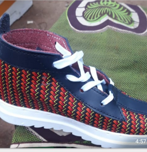 White Colourful Pattern Sneaker