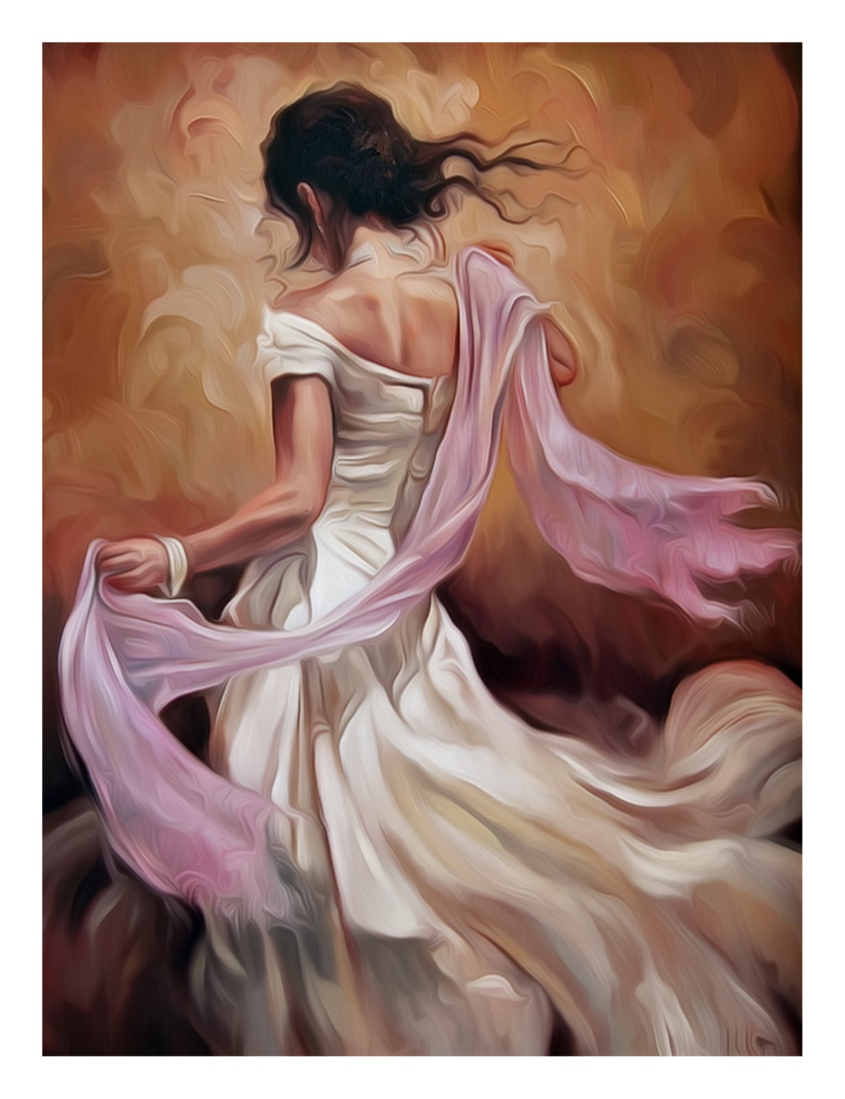 A3-A Lady with a scarf Canvas