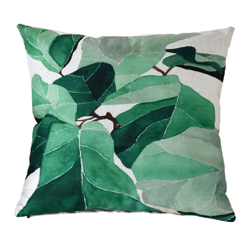 Tropical Rainforest Scatter Cushions - Big Light Green Leaves
