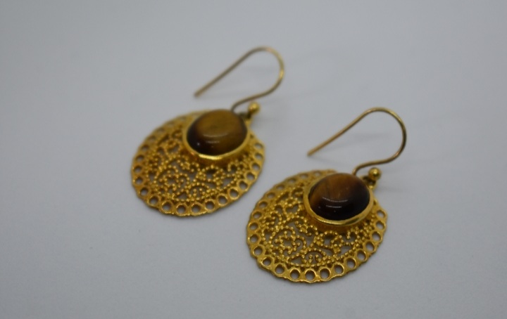 The Mika - Tigers Eye Earrings