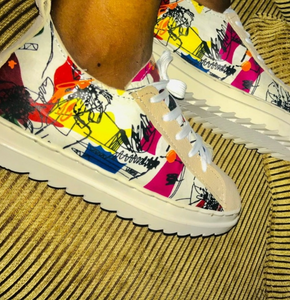 White colour art Sneaker