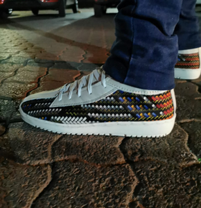 White Colourful Pattern Sneaker