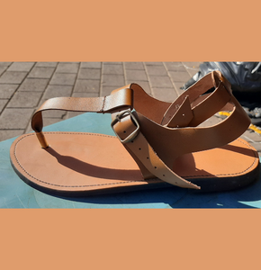 Ladies two strap brown leather Sandal