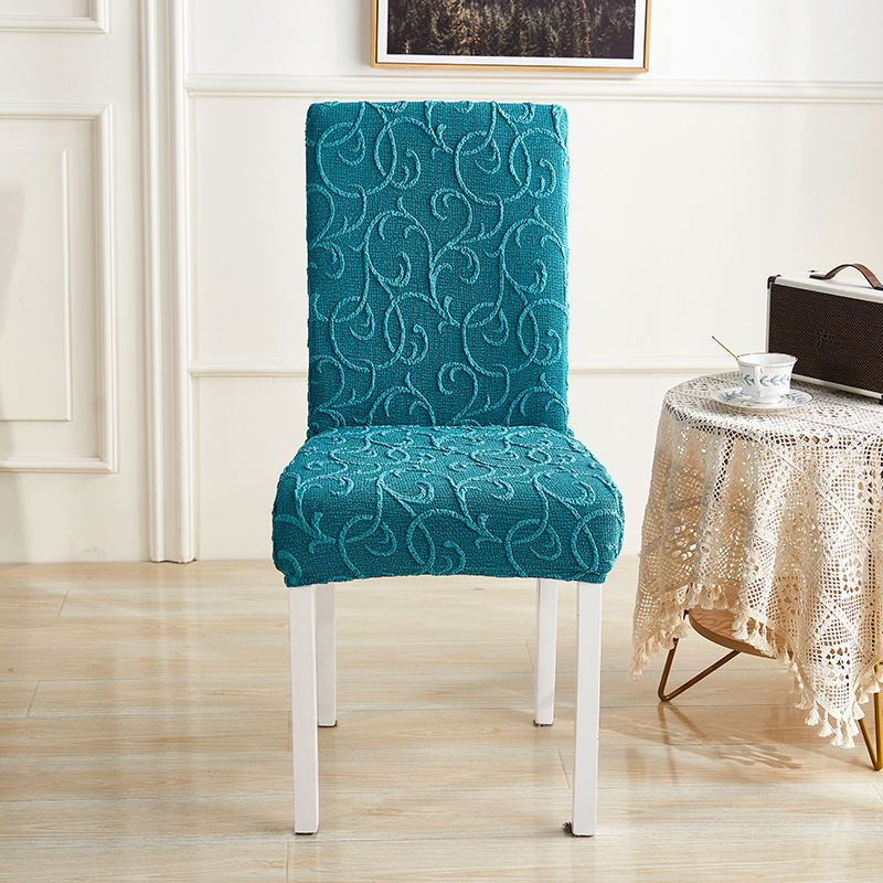 Elasticated Embossed Jacquard Chair Covers - Set of 2 - Blue